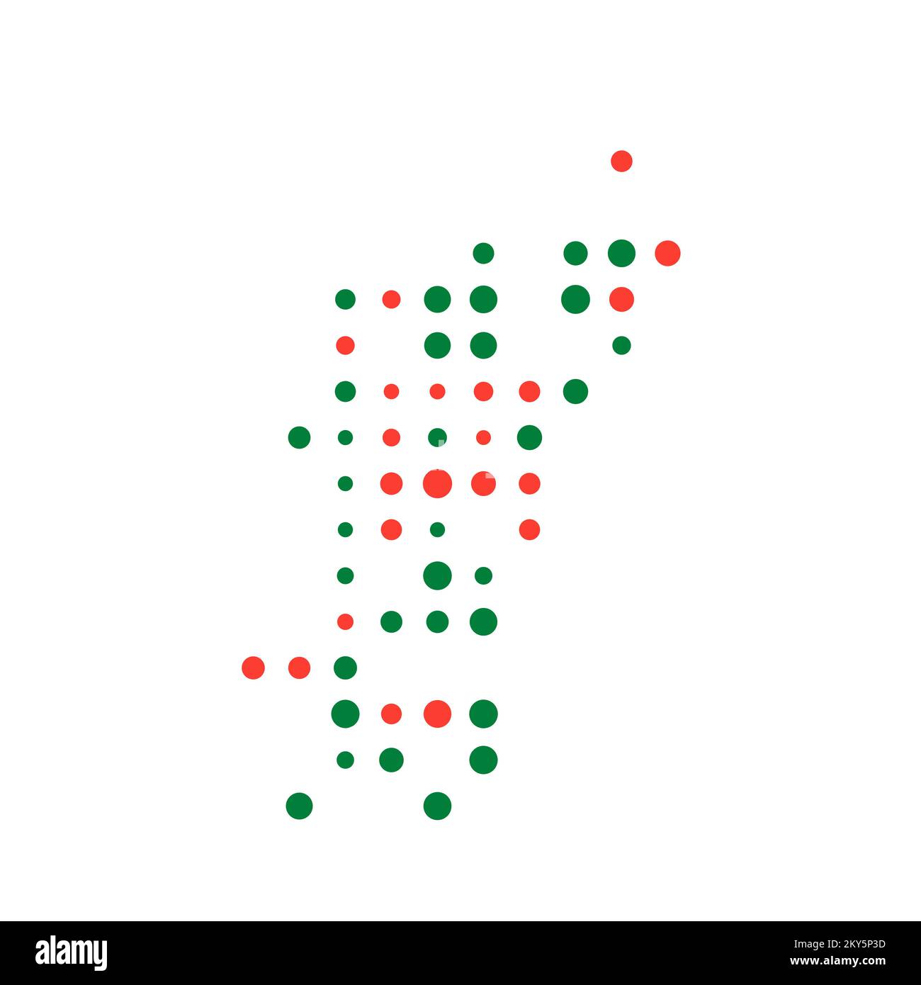 Madagascar Silhouette Pixelated generative pattern illustration Stock Vector
