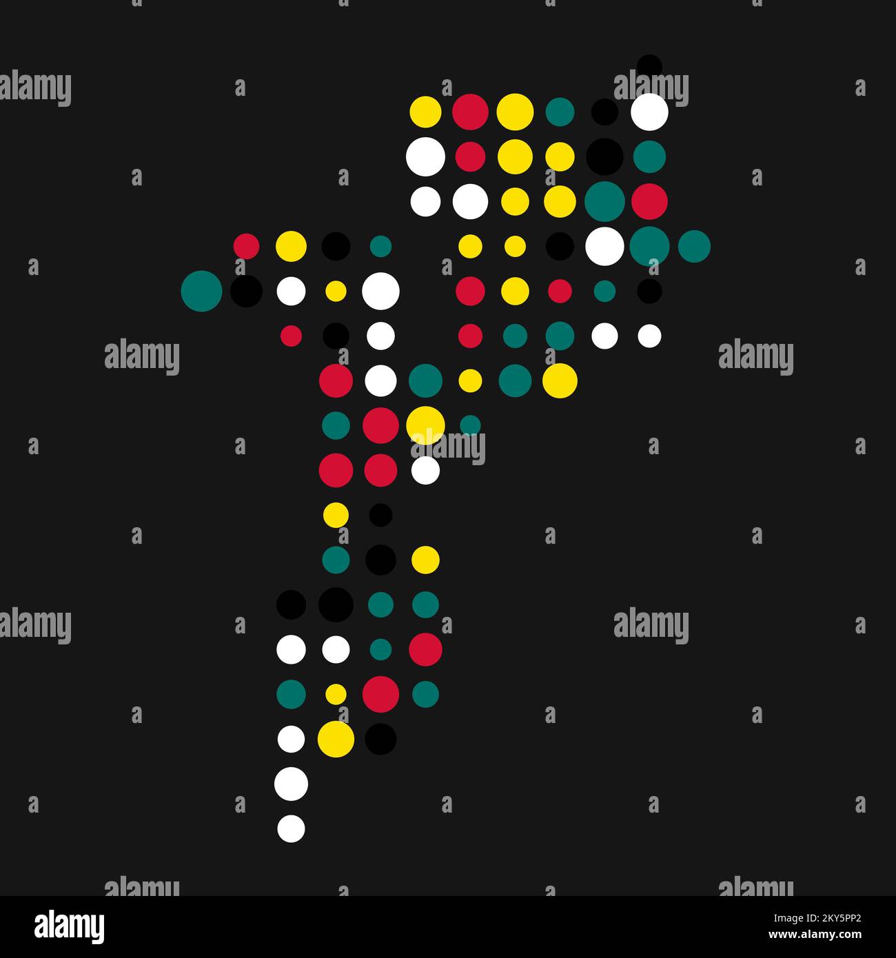 Mozambique Silhouette Pixelated generative pattern illustration Stock Vector