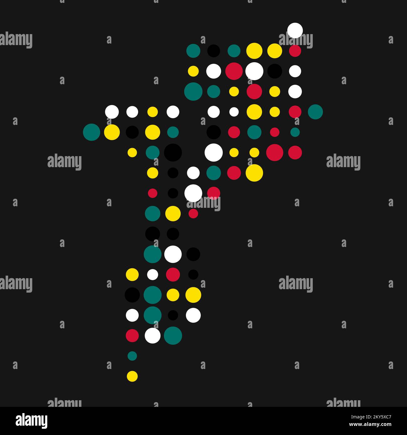 Mozambique Silhouette Pixelated generative pattern illustration Stock Vector