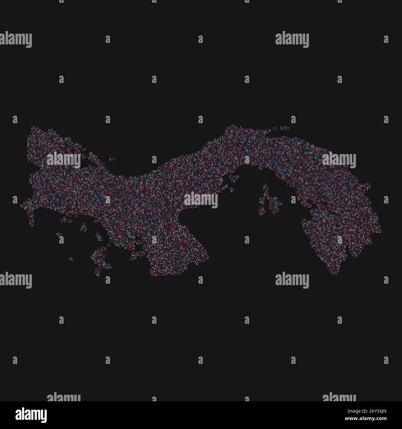 Panama Silhouette Pixelated generative pattern illustration Stock ...