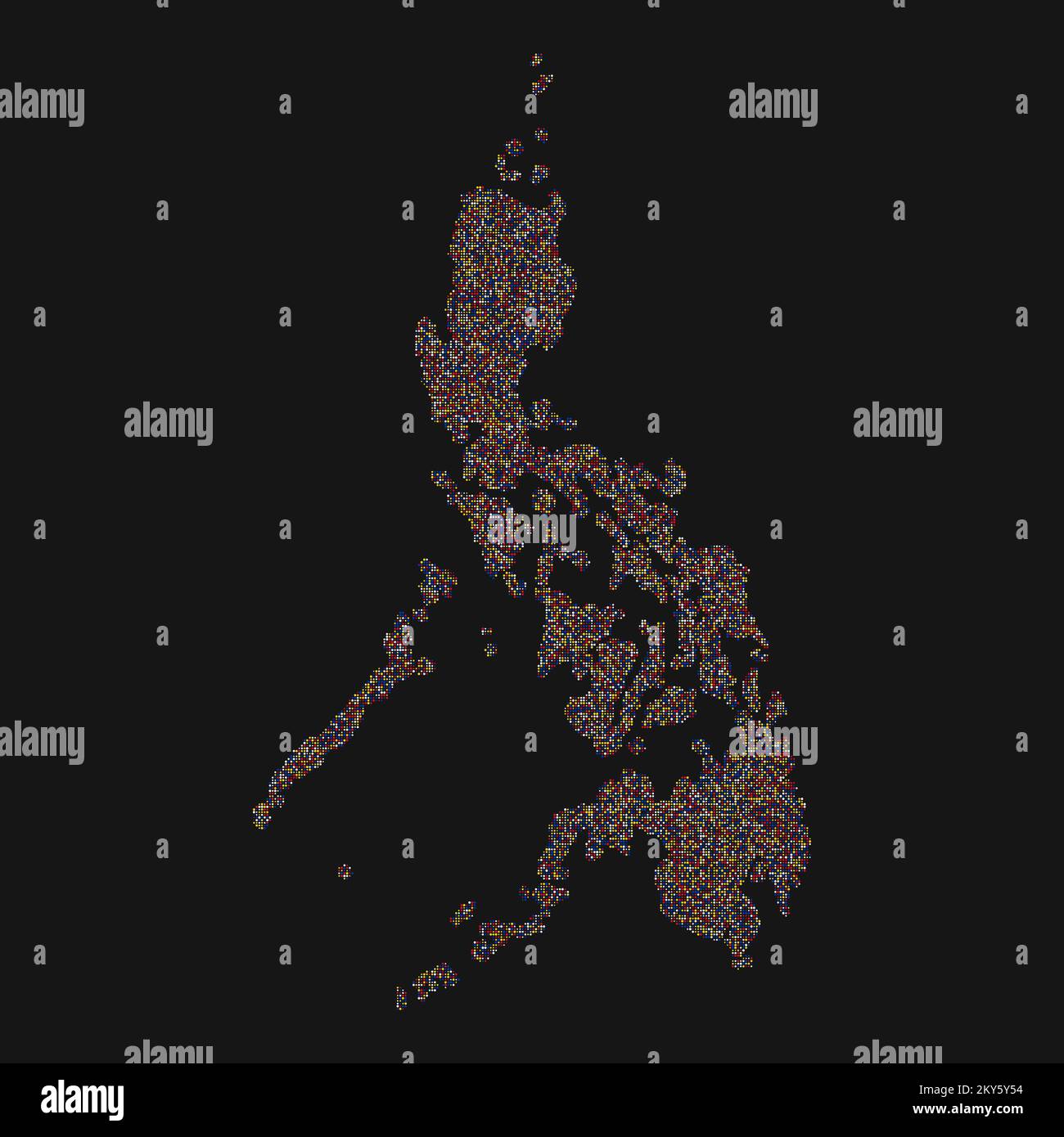 Philippines Silhouette Pixelated generative pattern illustration Stock ...