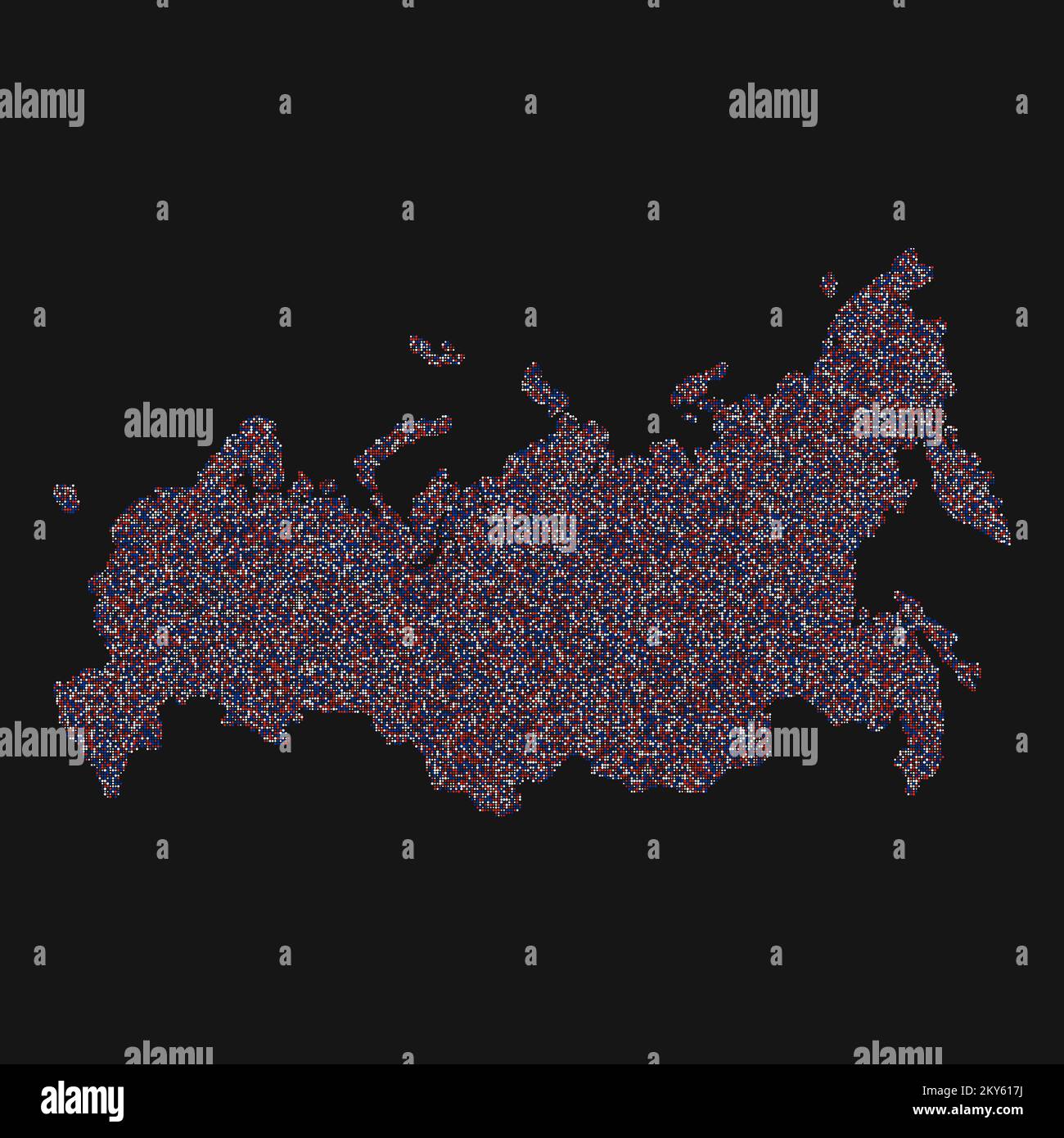Russia Silhouette Pixelated generative pattern illustration Stock ...