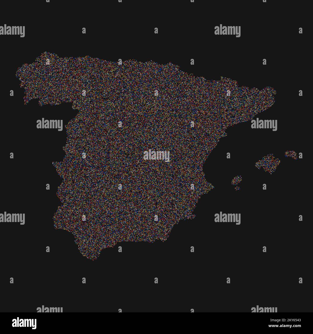 Spain Silhouette Pixelated generative pattern illustration Stock Vector ...