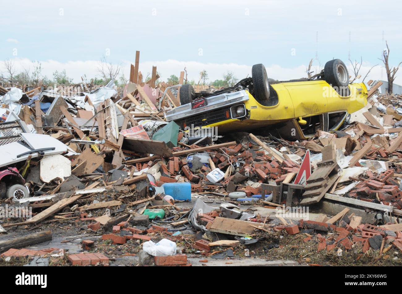 Damage and Debris after EF-5 Tornado.. Photographs Relating to Disasters and Emergency Management Programs, Activities, and Officials Stock Photo