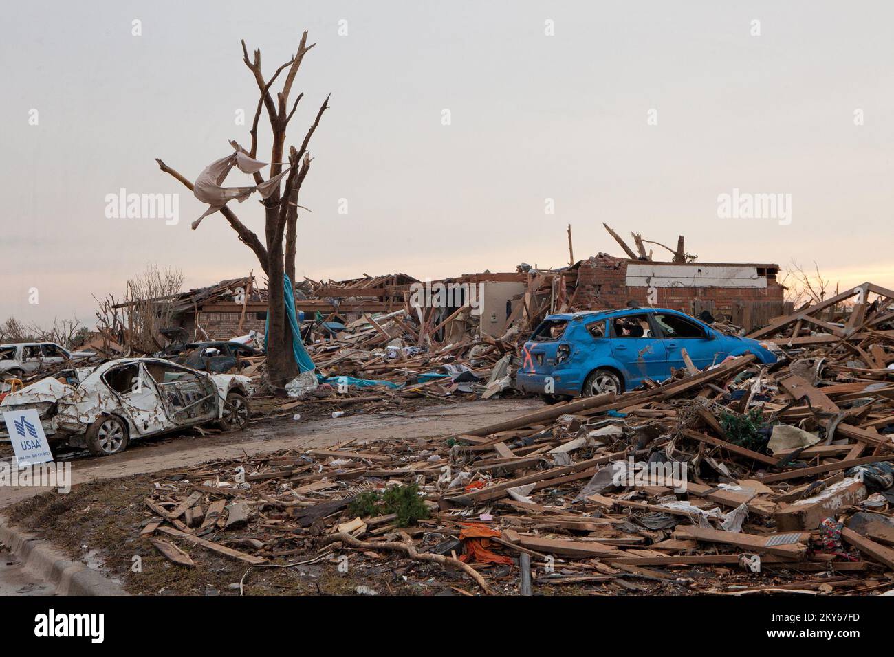Moore, Okla., May 23, 2013   Damage to residential property in Moore. The area was struck by a F5 tornado on May 20, 2013 Andrea Booher/FEMA.. Photographs Relating to Disasters and Emergency Management Programs, Activities, and Officials Stock Photo
