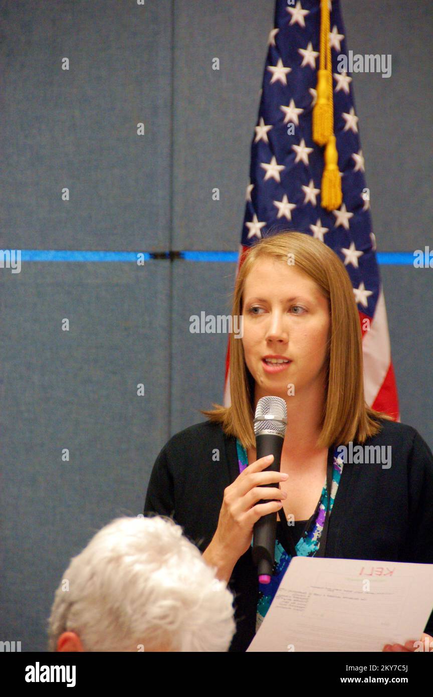 Oklahoma City, Okla., July 24, 2013   State Public Information Officer, Keli Cain addresses Oklahoma's seven Congressional offices. Keli reflects on the State and FEMA partnership after the May tornadoes. Dominick Biocchi/FEMA. Oklahoma City, Okla. July 25, 2013 -- State Public Information Officer, Keli Cain addresses Oklahoma's seven Congressional offices. Keli reflects on the State and FEMA partnership after the May tornadoes.   Dominick Biocchi/FEMA. Photographs Relating to Disasters and Emergency Management Programs, Activities, and Officials Stock Photo