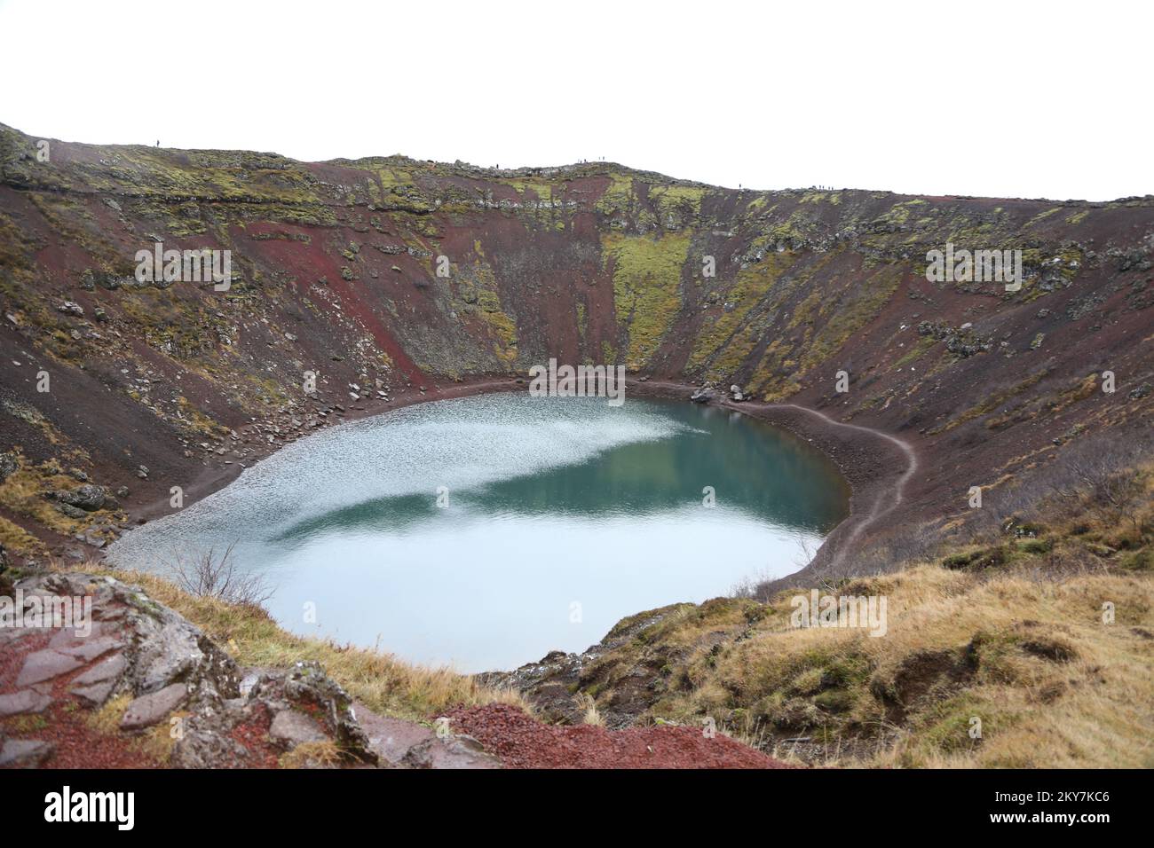 Kerið Crater Lake Iceland Stock Photo