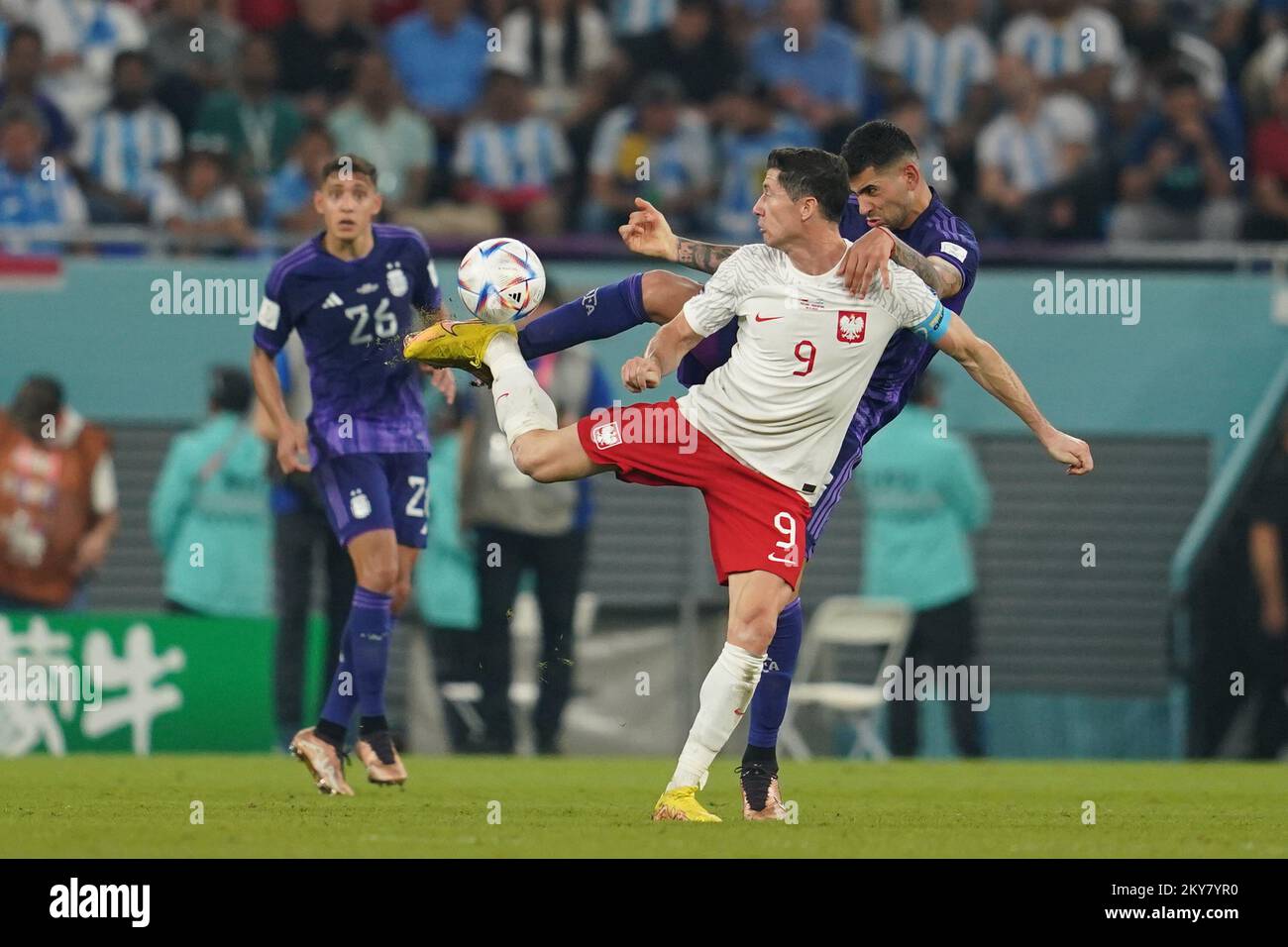 DOHA, QATAR - NOVEMBER 30: Player of Poland Robert Lewandowski during the FIFA World Cup Qatar 2022 group C match between Argentina and Poland at Stadium 974 on November 30, 2022 in Doha, Qatar. (Photo by Florencia Tan Jun/PxImages) Credit: Px Images/Alamy Live News Stock Photo