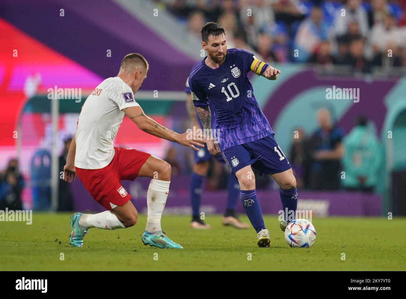 DOHA, QATAR - NOVEMBER 30: Player of Argentina Lionel Messi during the FIFA World Cup Qatar 2022 group C match between Argentina and Poland at Stadium 974 on November 30, 2022 in Doha, Qatar. (Photo by Florencia Tan Jun/PxImages) Credit: Px Images/Alamy Live News Stock Photo