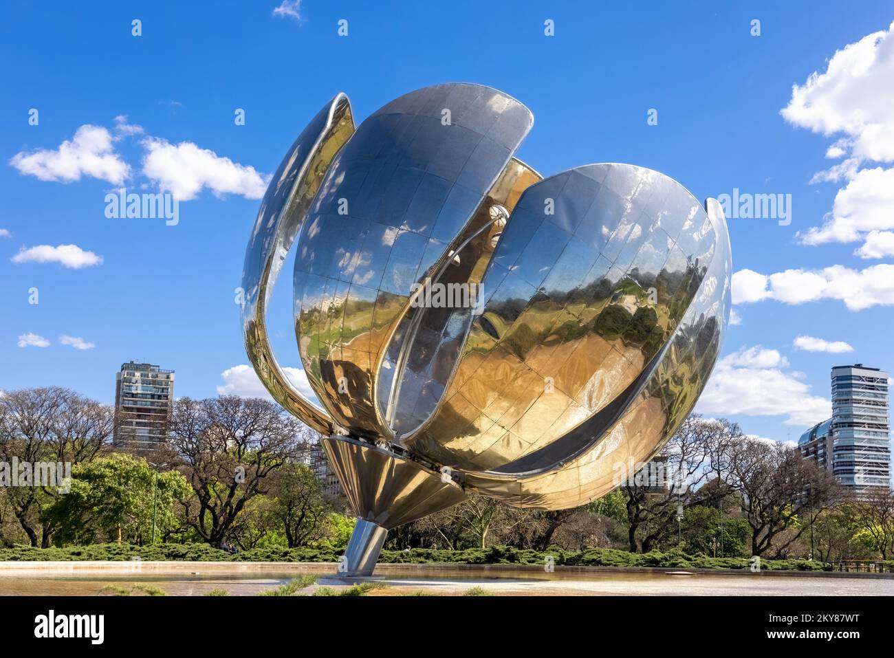 Buenos Aires, Argentina, 20 October, 2022 Landmark Flower Sculpture