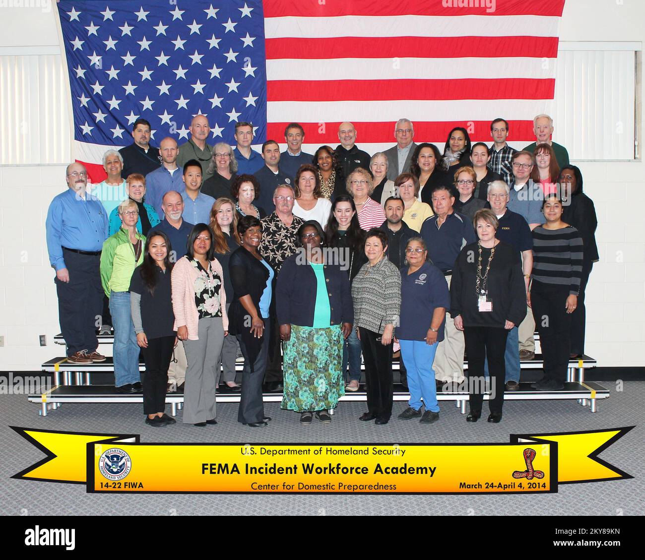 Anniston, Ala., March 25, 2014   Class photo of FEMA's Incident Workforce Academy at Center for Domestic Preparedness.. Photographs Relating to Disasters and Emergency Management Programs, Activities, and Officials Stock Photo
