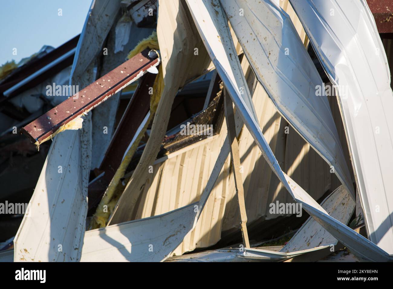 Vilonia, AR, May 3, 2014 â€“ Tornado debris and destruction at Vilonia United Methodist Church