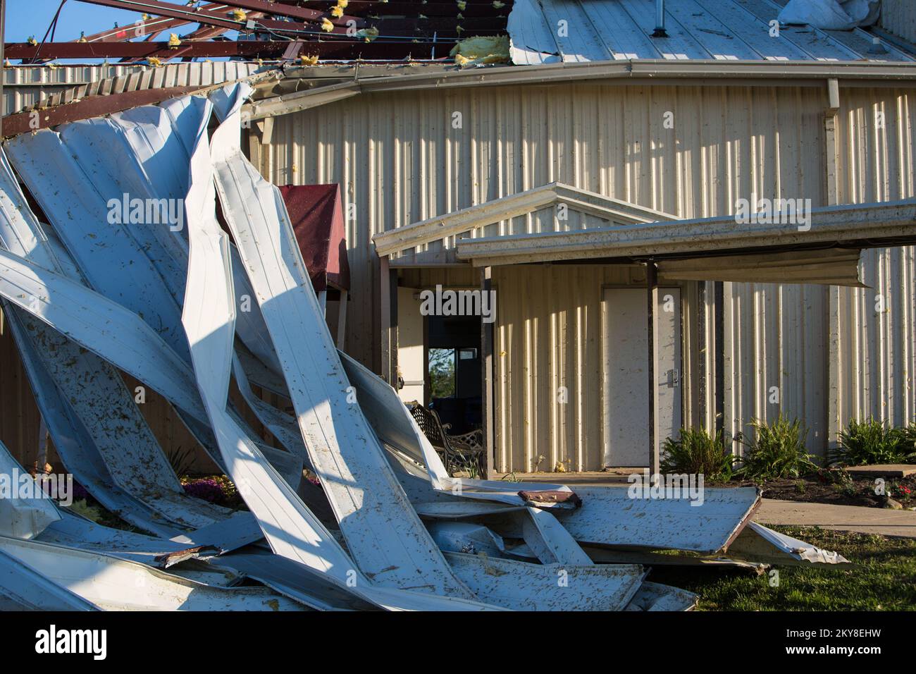 Vilonia, AR, May 3, 2014 â€“ Tornado debris and destruction at Vilonia United Methodist Church