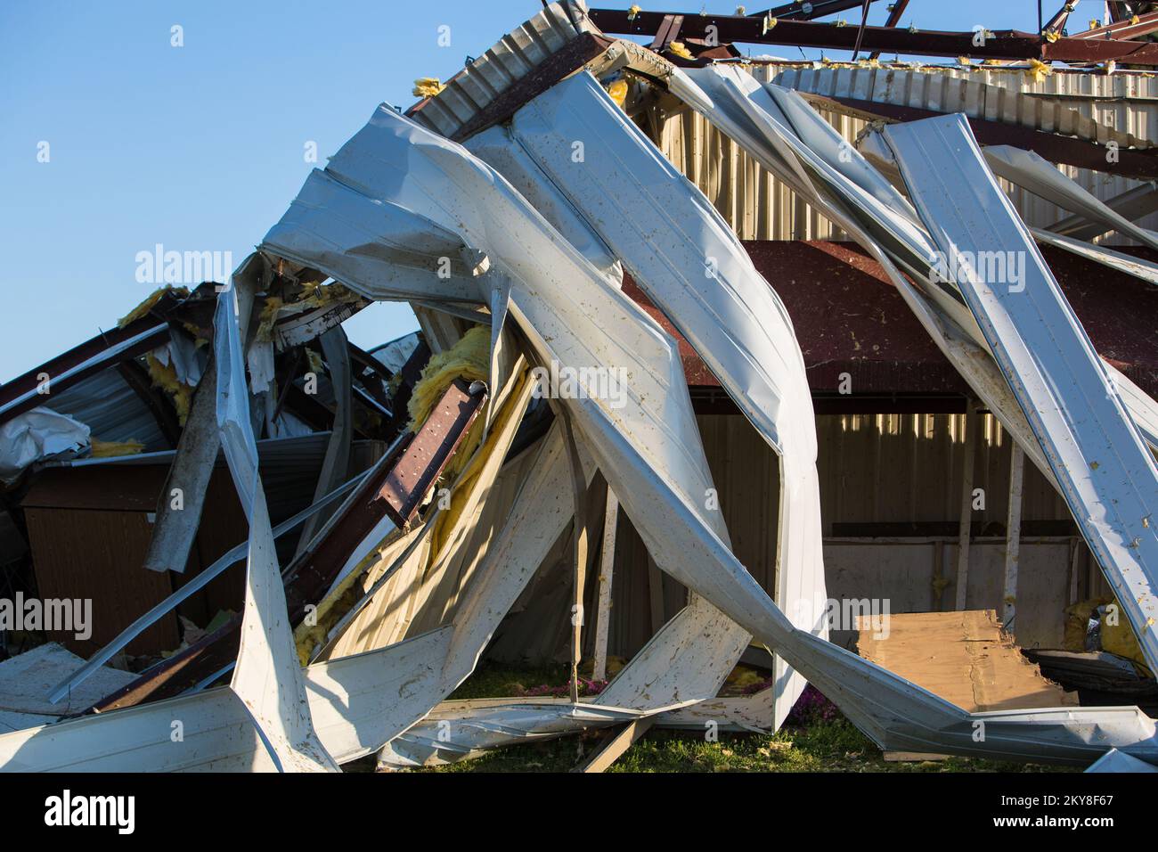 Vilonia, AR, May 3, 2014 â€“ Tornado debris and destruction at Vilonia United Methodist Church