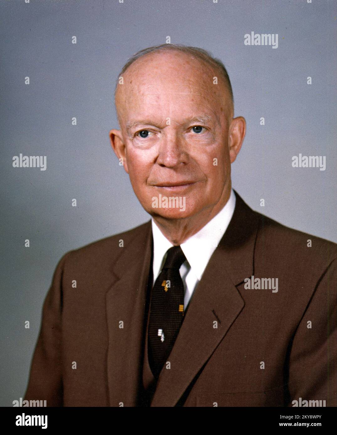 A February 1959 White House portrait of US President Dwight Eisenhower