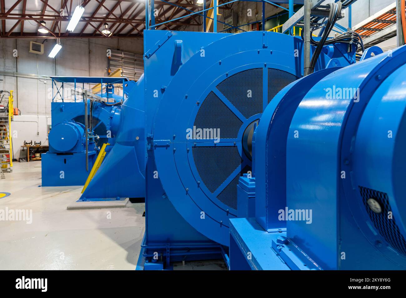 An electric generator in a power plant Stock Photo Alamy