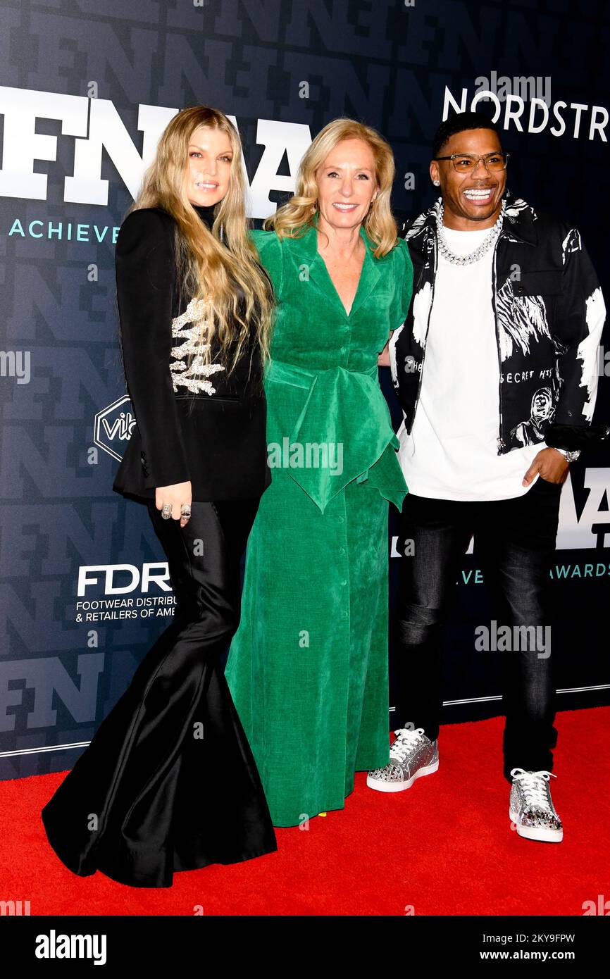 New York, USA. 30th Nov, 2022. Fergie, Diane Sullivan and Nelly attend the  36th Annual Footwear News Achievement Awards at Cipriani South Street in  New York, NY, on November 30, 2022. (Photo