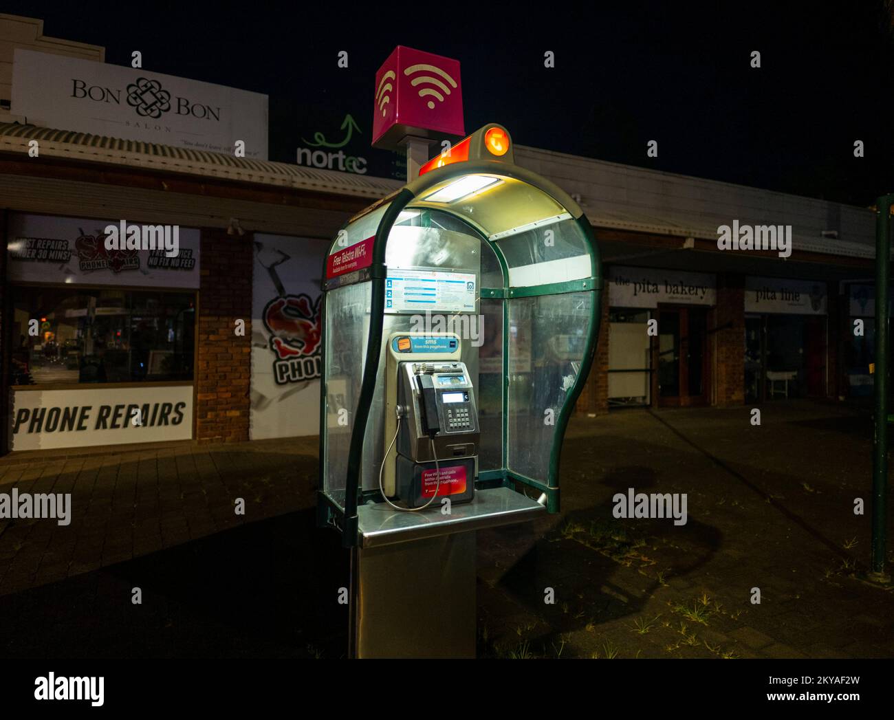 Telstra Payphone in Palm Court in Murwillumbah, new south wales
