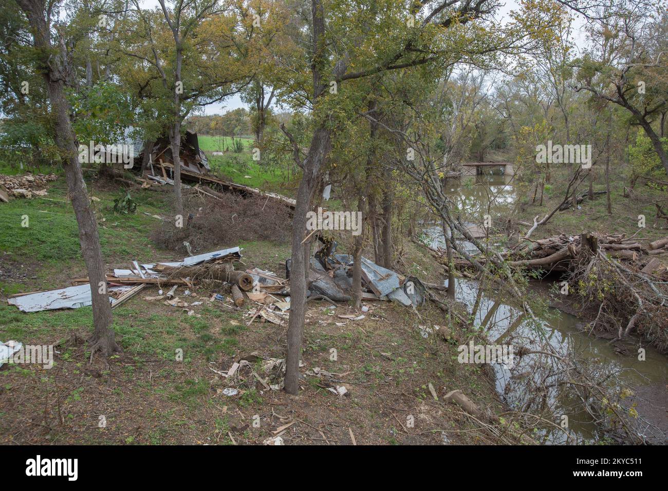 Home Destroyed By Flooding In Cedar Creek Neighborhood. Residents ...