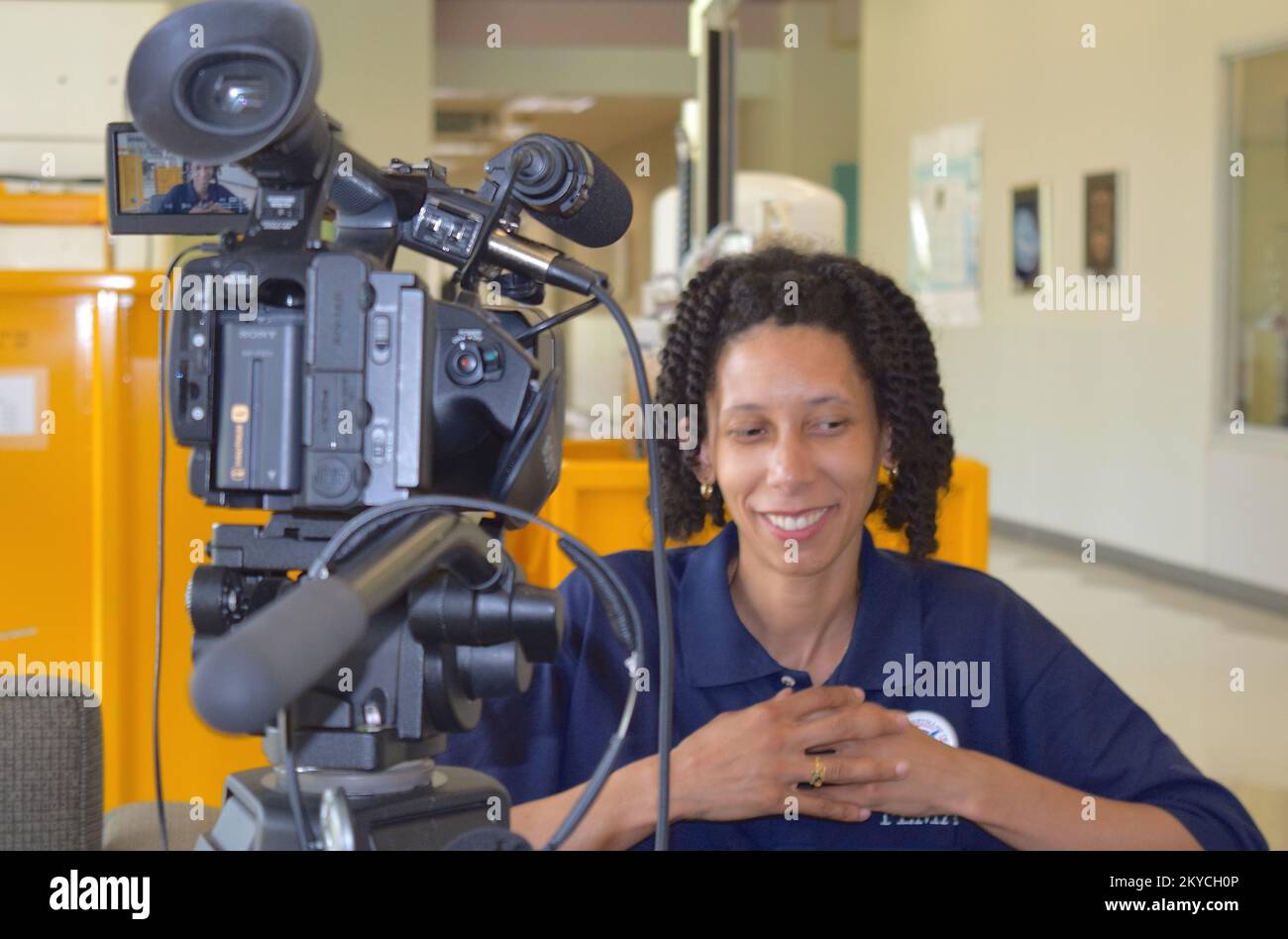 FEMA Media Relations Specialist Habiba Alcindor does an disaster