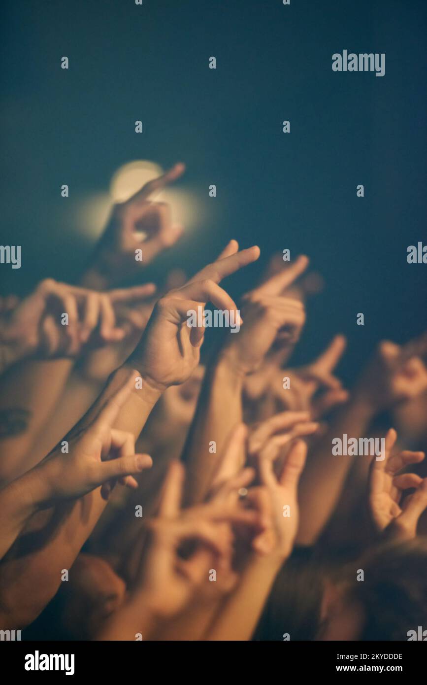 Put your hands in the air Stock Photo