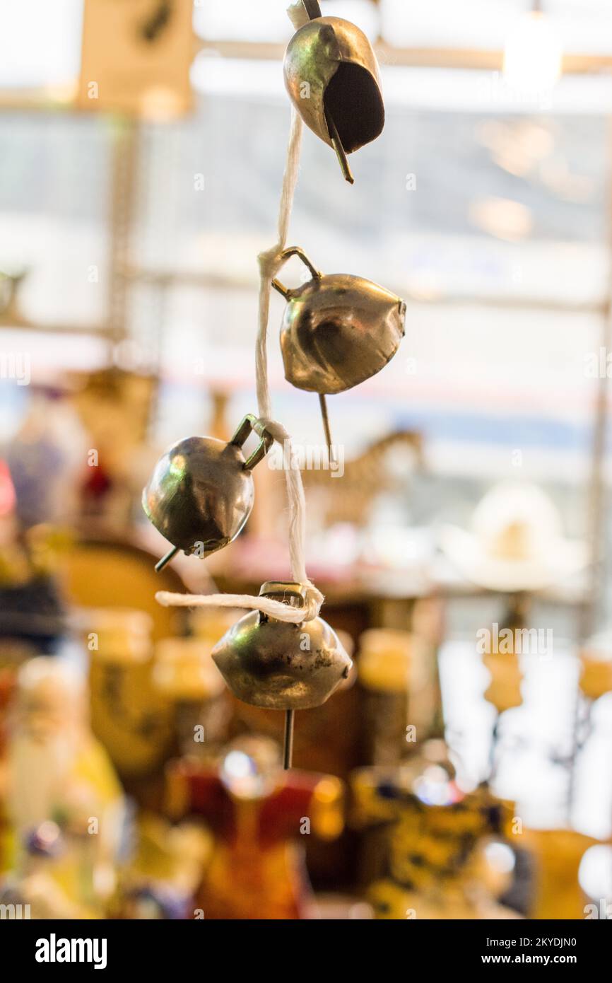Antique old style retro metal bell in view Stock Photo - Alamy