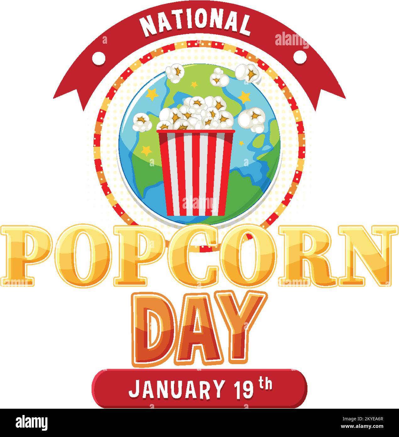 National popcorn day banner design illustration Stock Vector