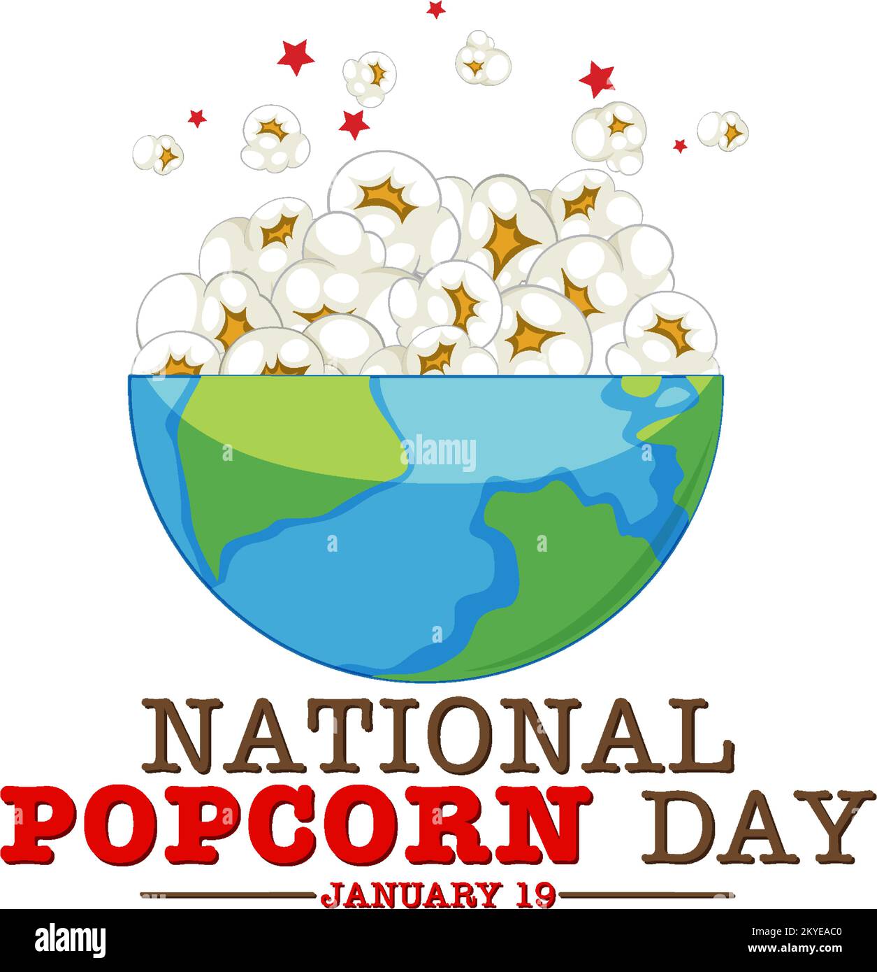 National Popcorn Day Logo Banner illustration Stock Vector Image & Art