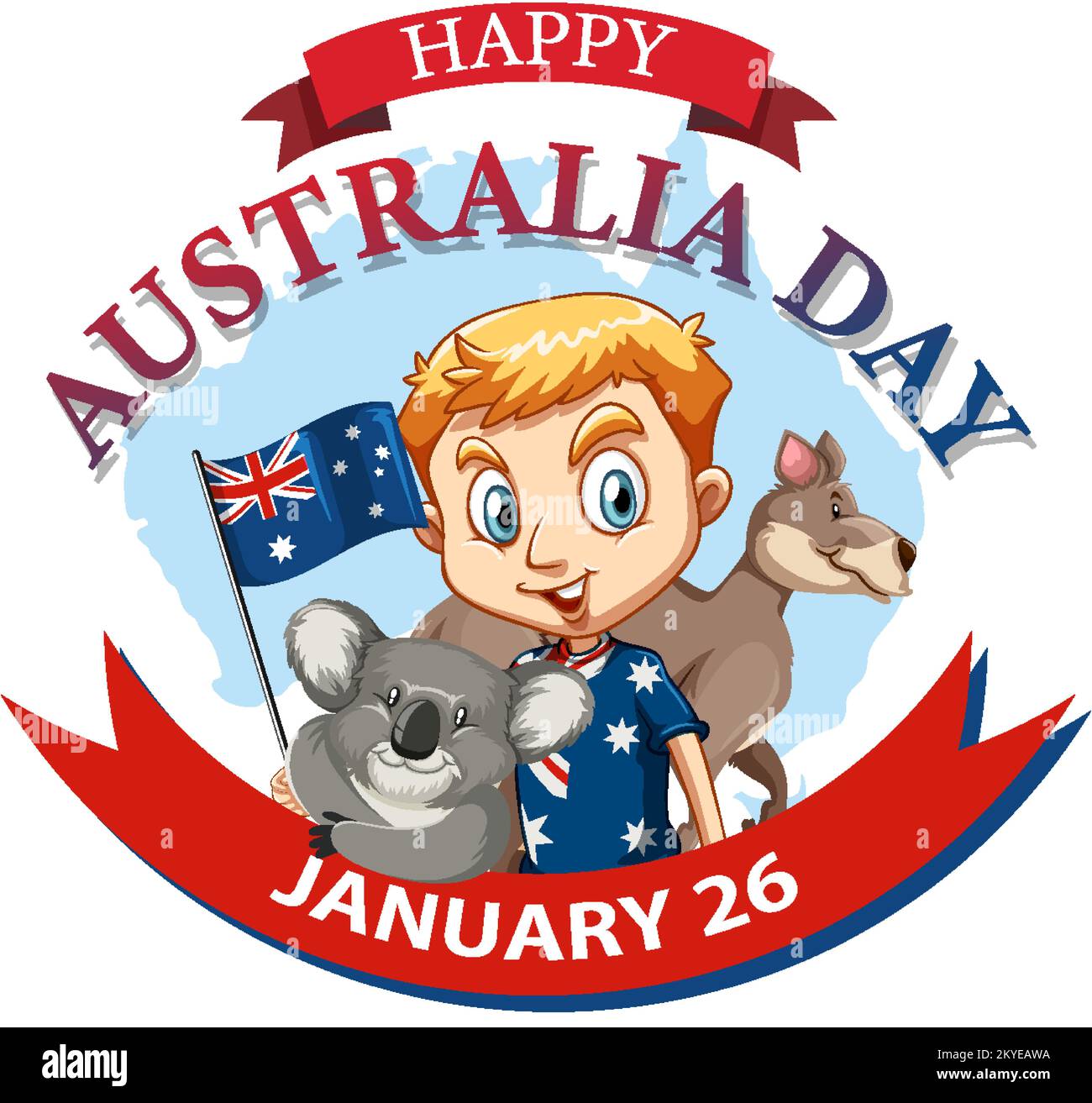 Happy Australia Day Banner illustration Stock Vector