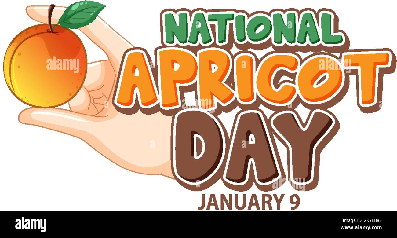 National apricot day icon illustration Stock Vector