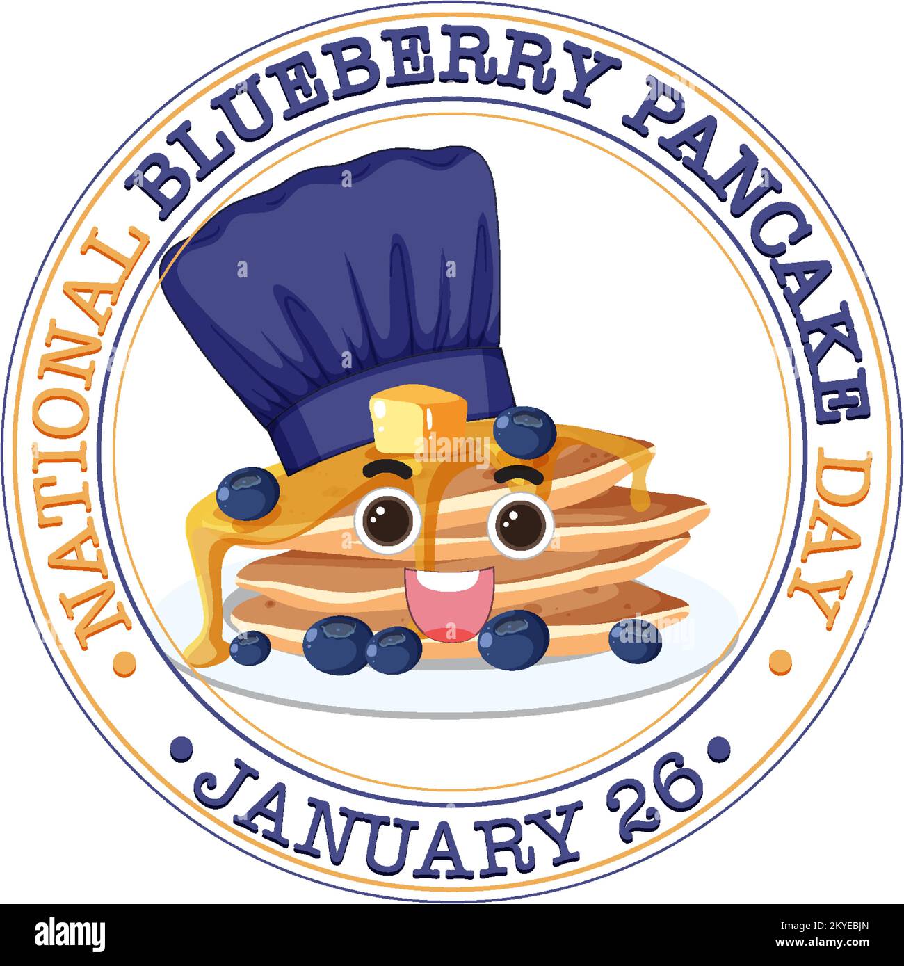 National Blueberry Pancake Day Banner illustration Stock Vector