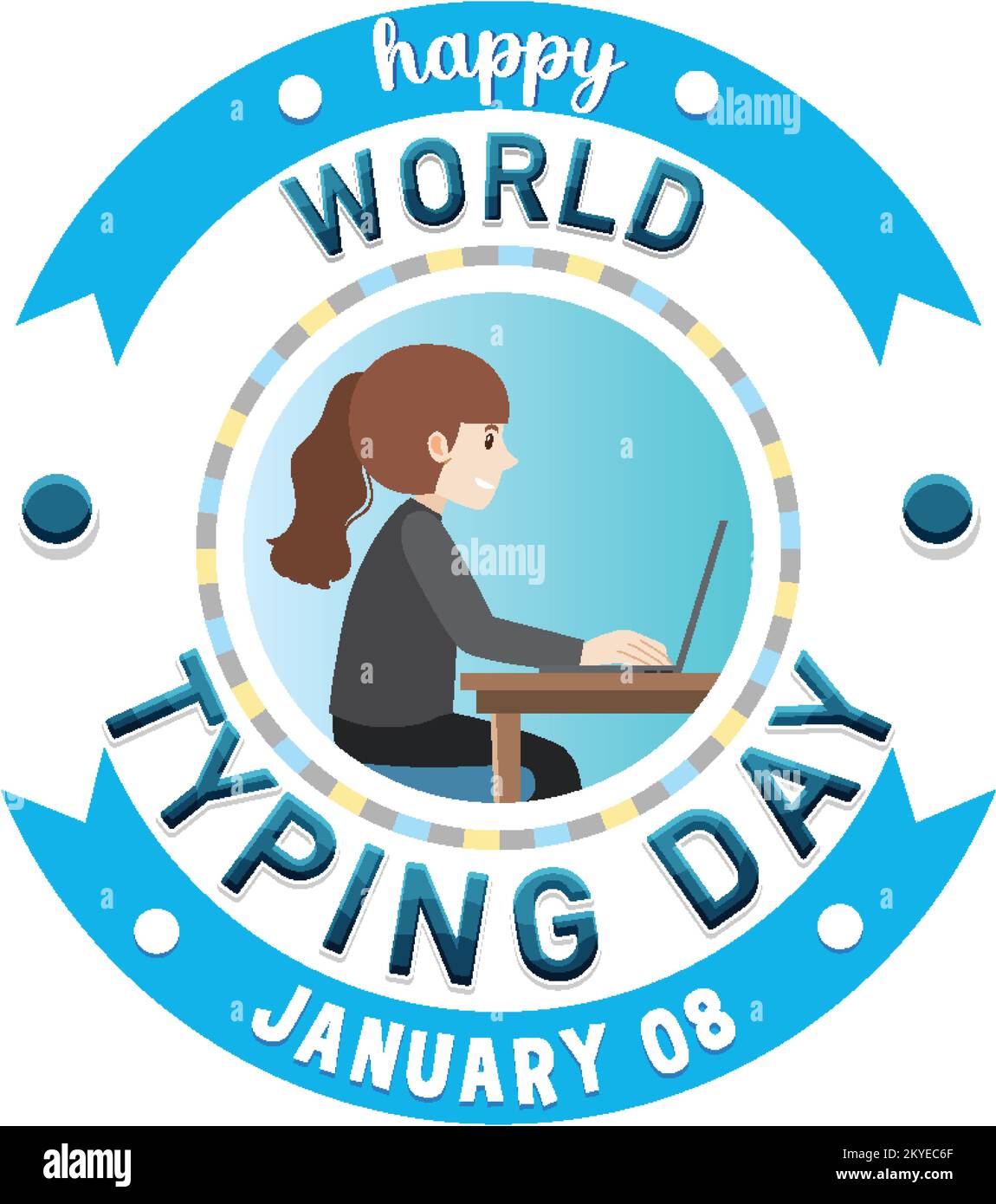 World typing day January icon illustration Stock Vector