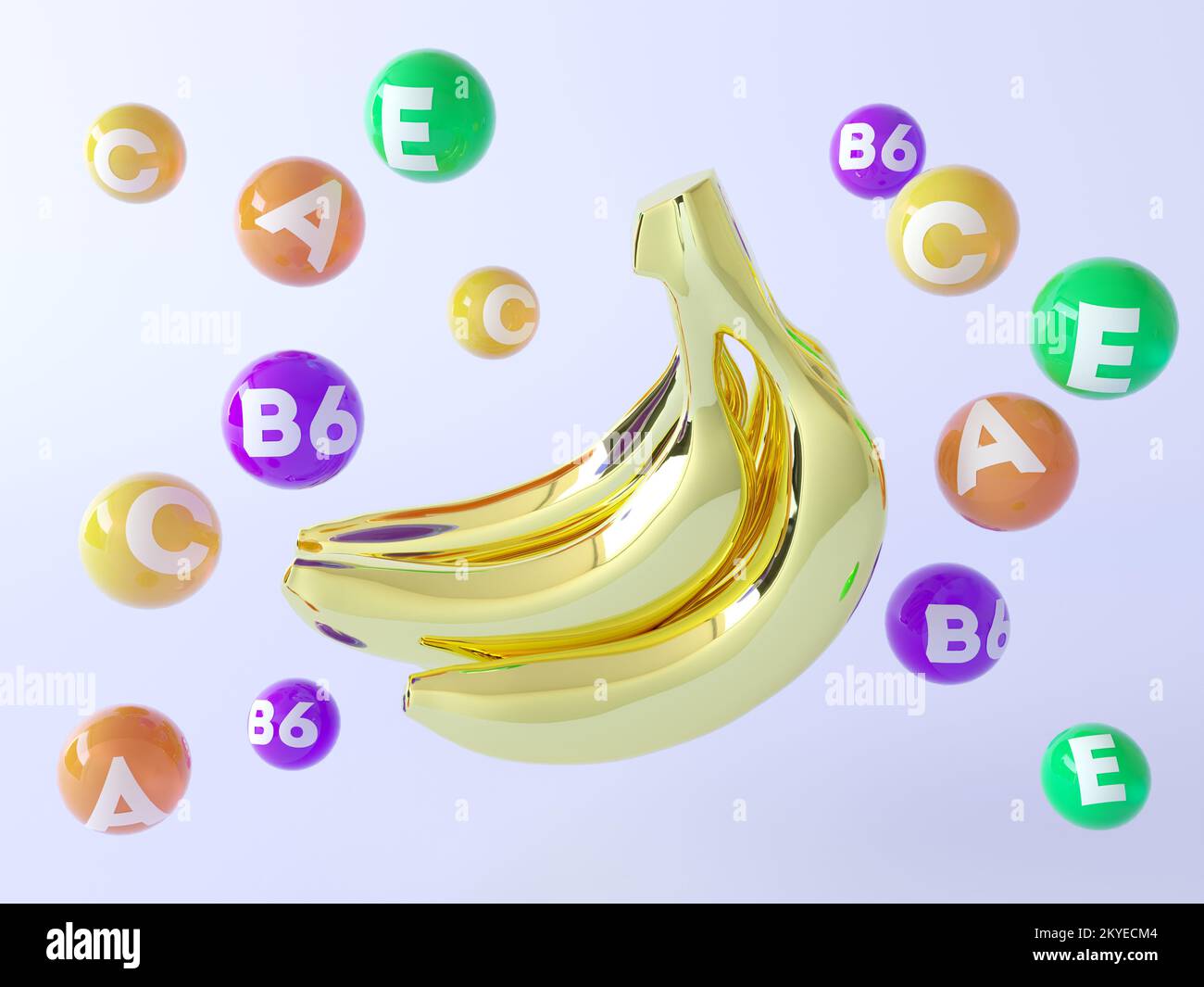Banana Infographics Poster Banana Fruit 3d Illustration Vitamins Minerals Balls Health