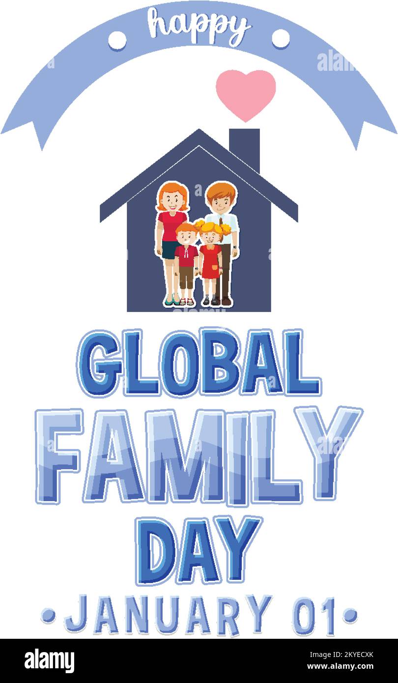 Global Family Day Baner Design illustration Stock Vector