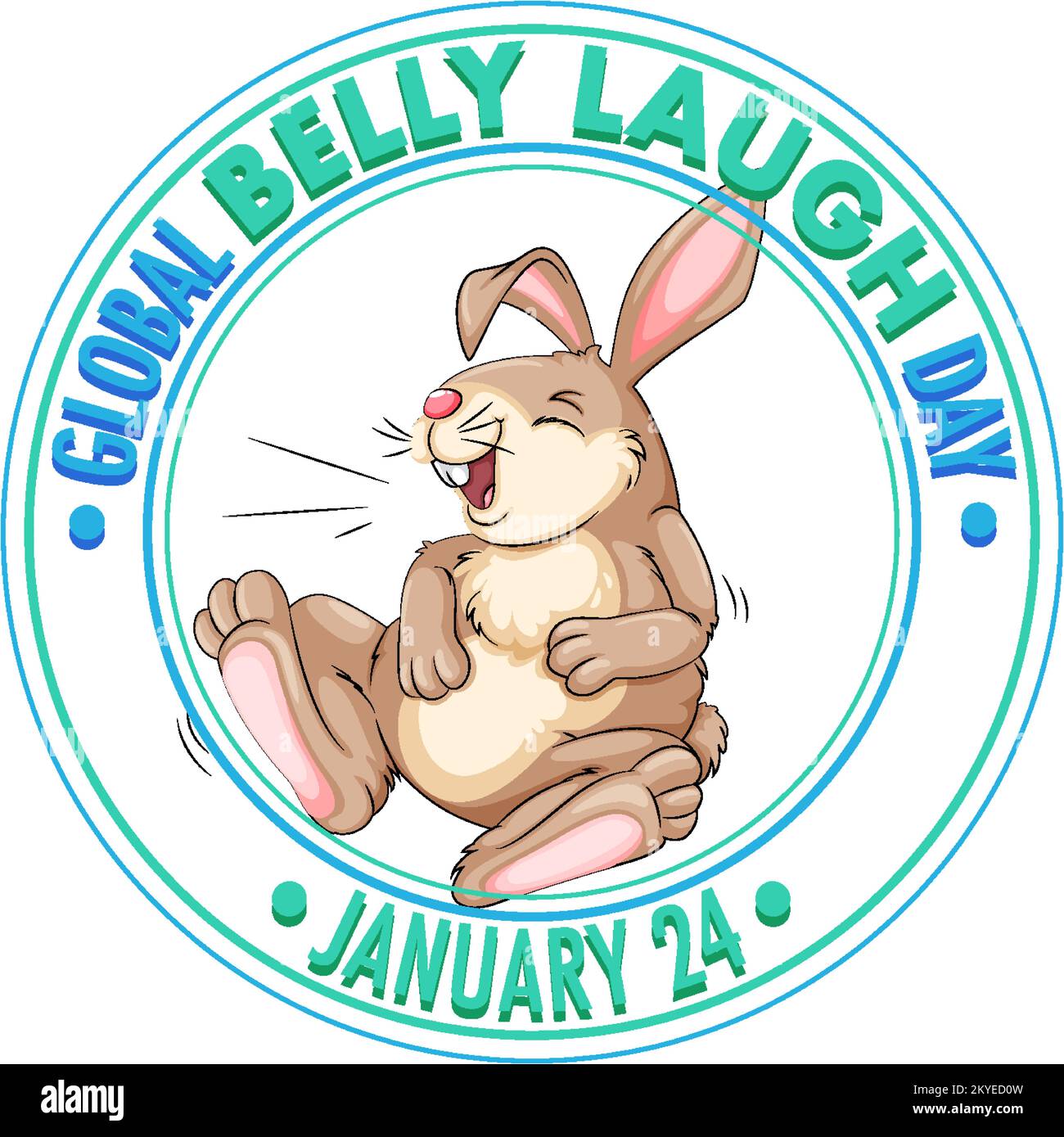 Global belly laugh day logo banner illustration Stock Vector