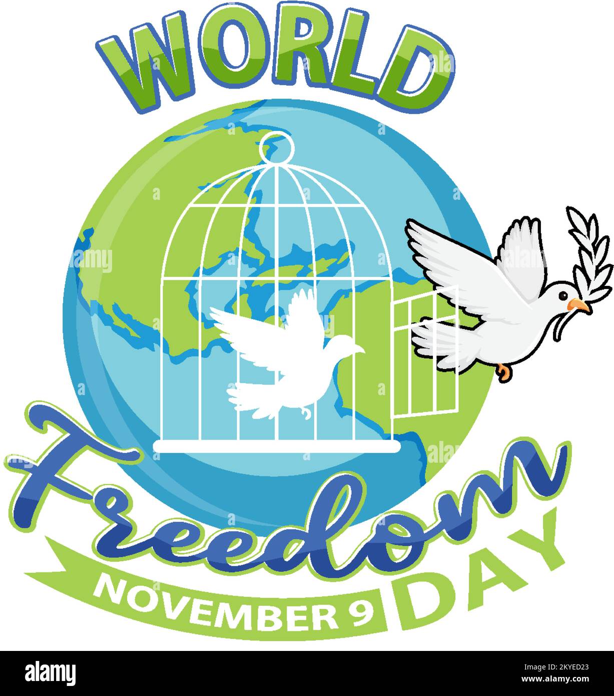 World freedom day postr template illustration Stock Vector