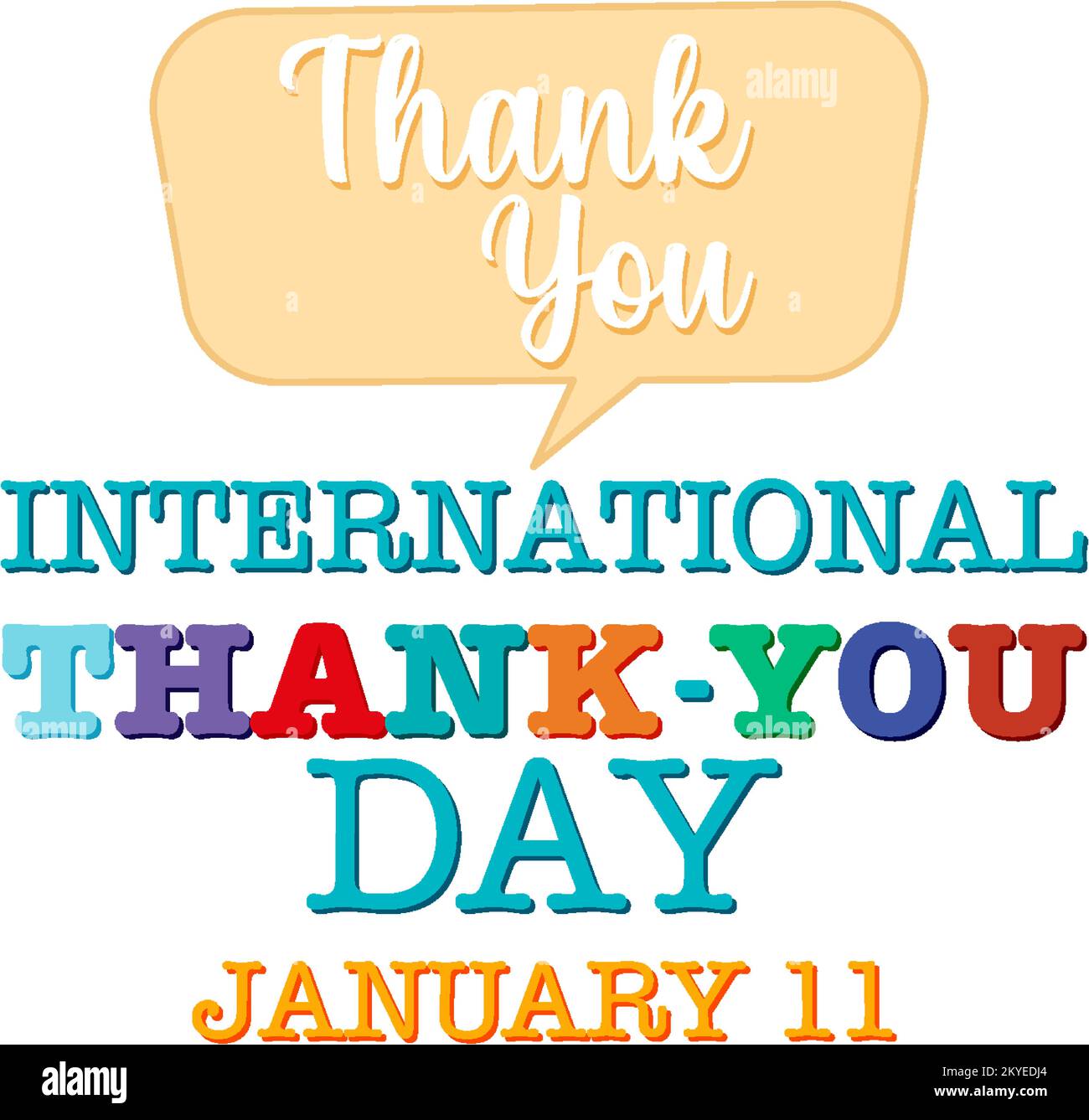 International thank you day icon illustration Stock Vector
