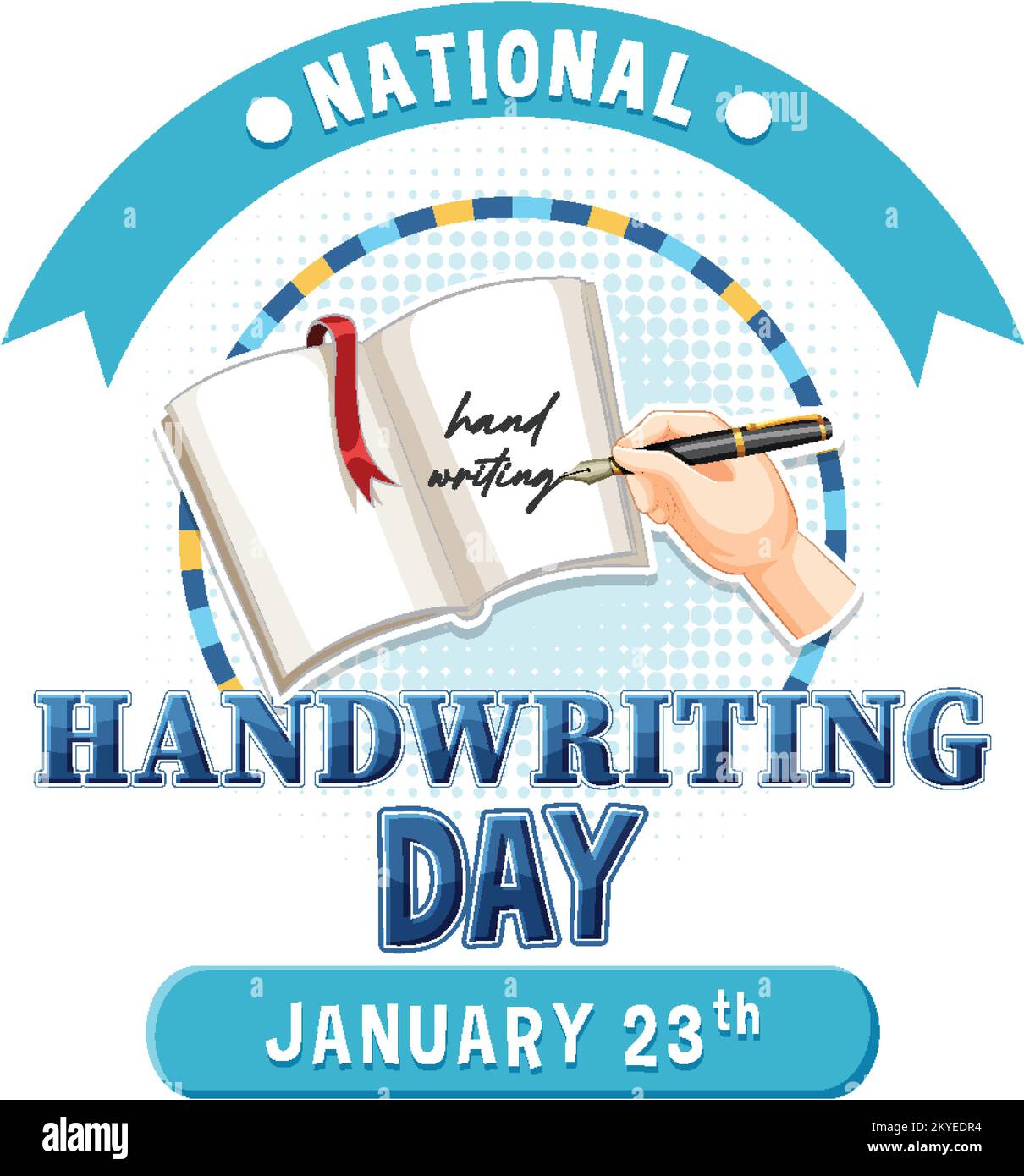 National Handwriting Day Banner Design illustration Stock Vector