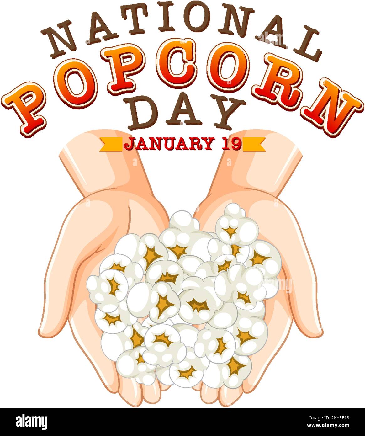National Popcorn Day Logo Banner illustration Stock Vector