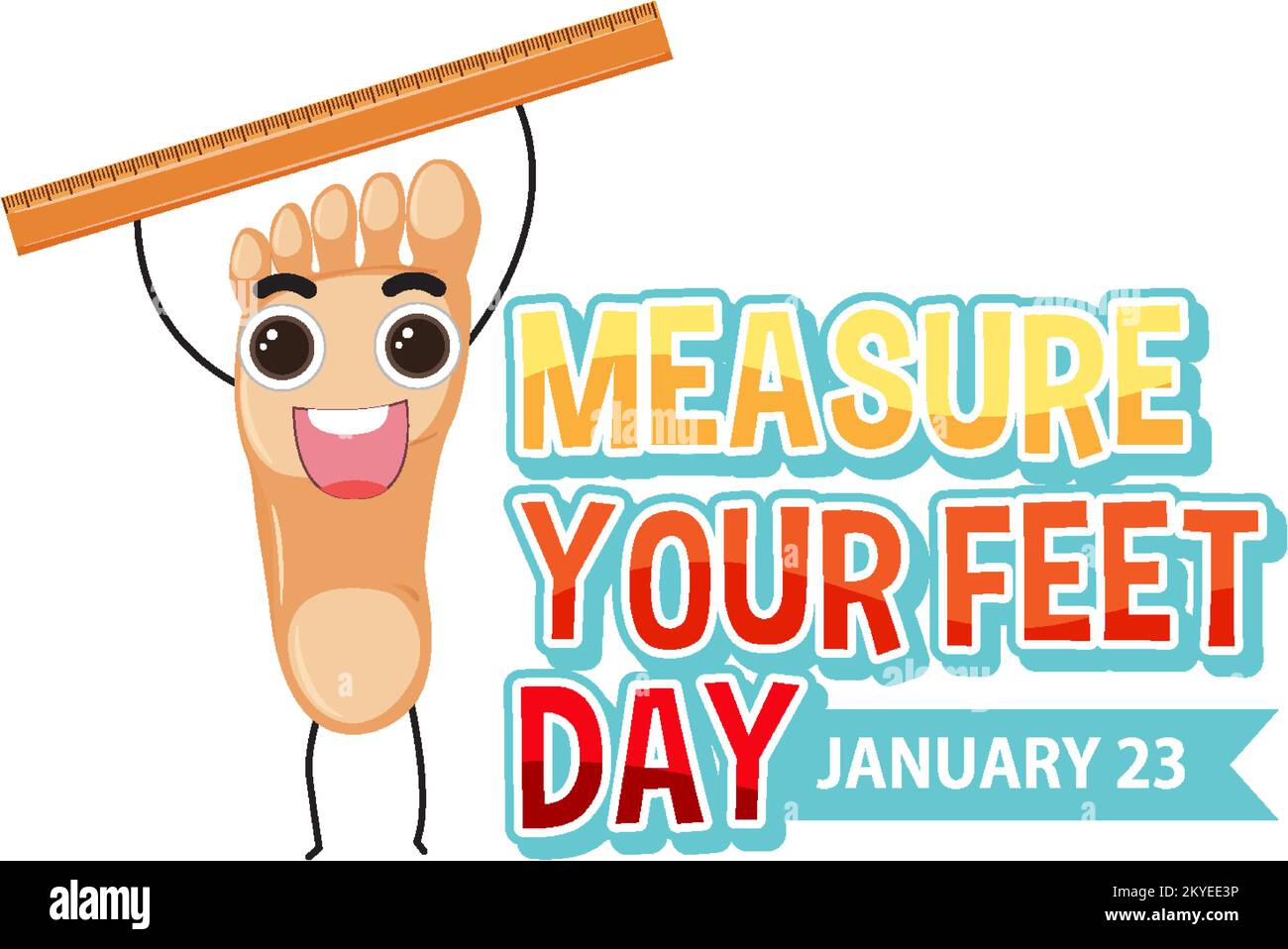 Measure your feet day banner design illustration Stock Vector