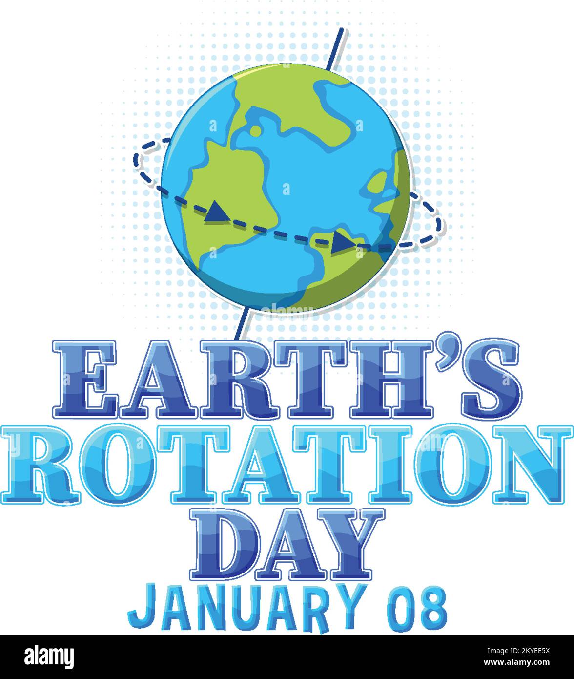 Happy earths rotation day banner design illustration Stock Vector