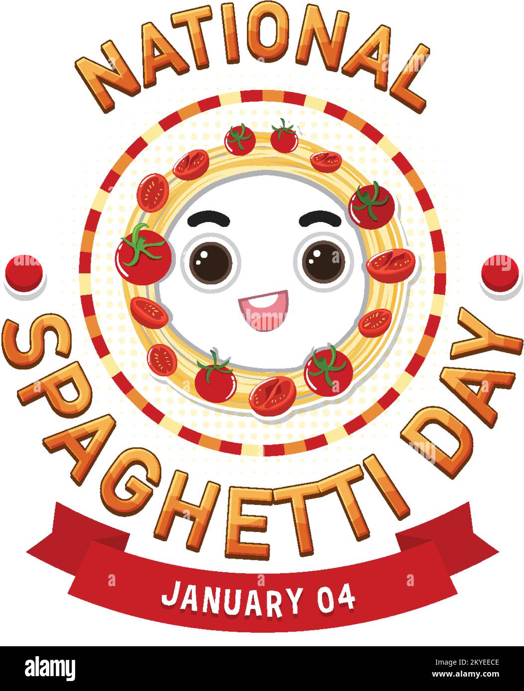 National Spaghetti Day Banner Design illustration Stock Vector