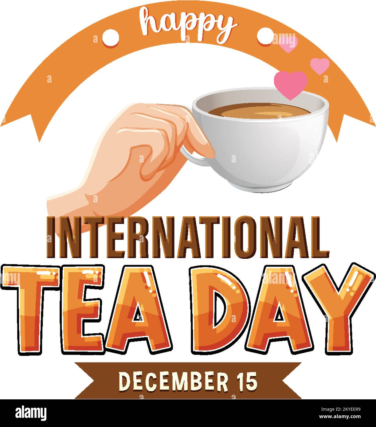 International Tea Day Banner Design illustration Stock Vector
