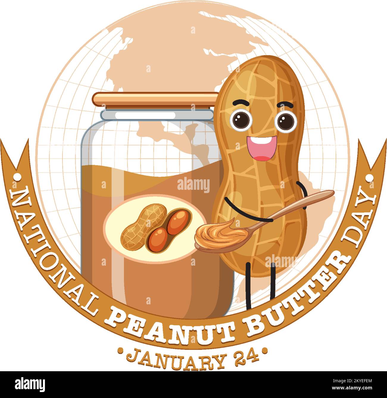 National Peanut Butter banner design illustration Stock Vector