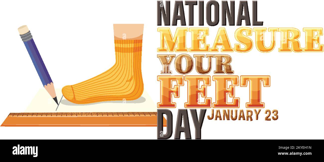 National Measure Your Feet Day Banner Design illustration Stock Vector