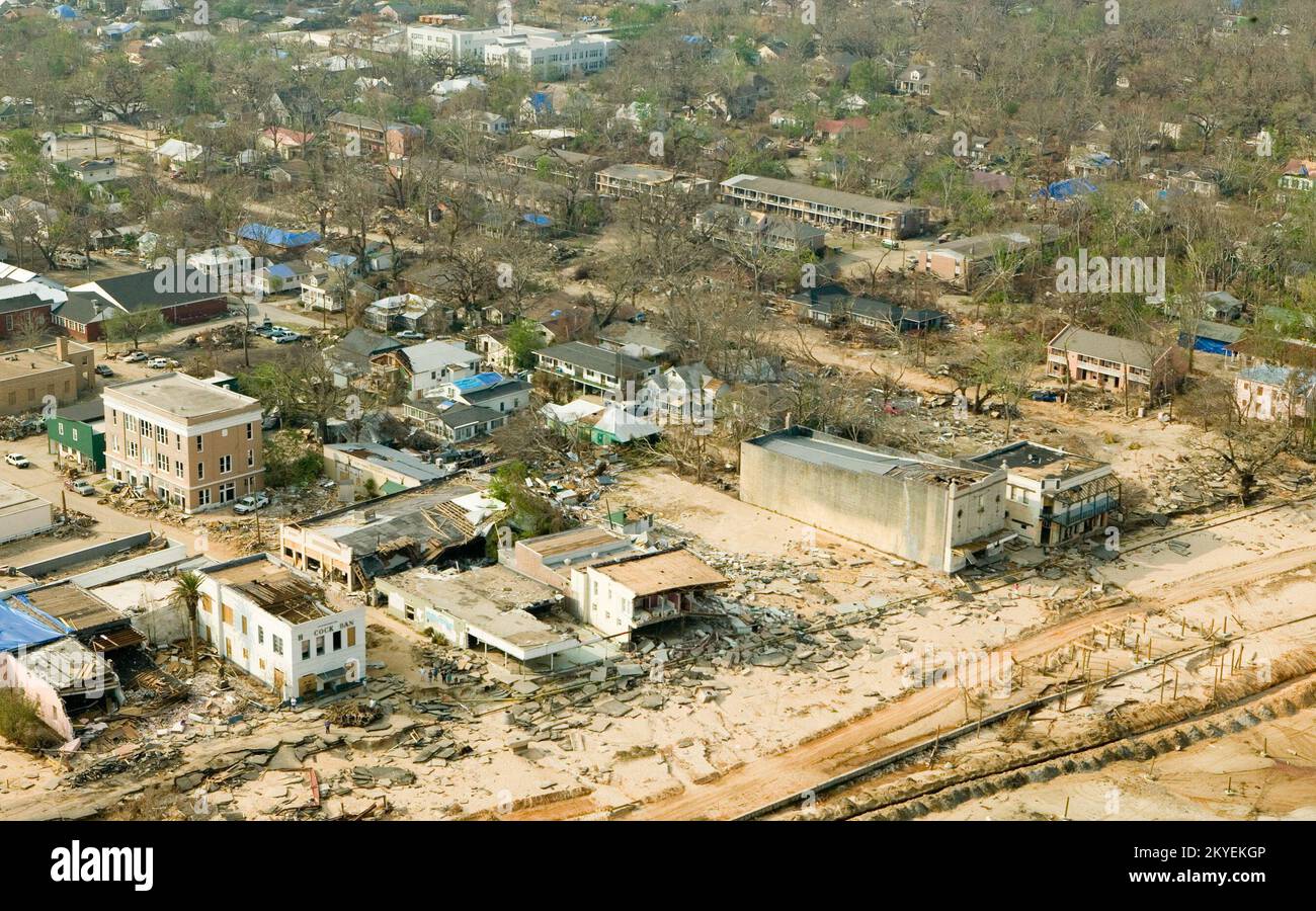 Hurricane Katrina, Gulfport, MS., 9/19/2005 Aerial of buildingss