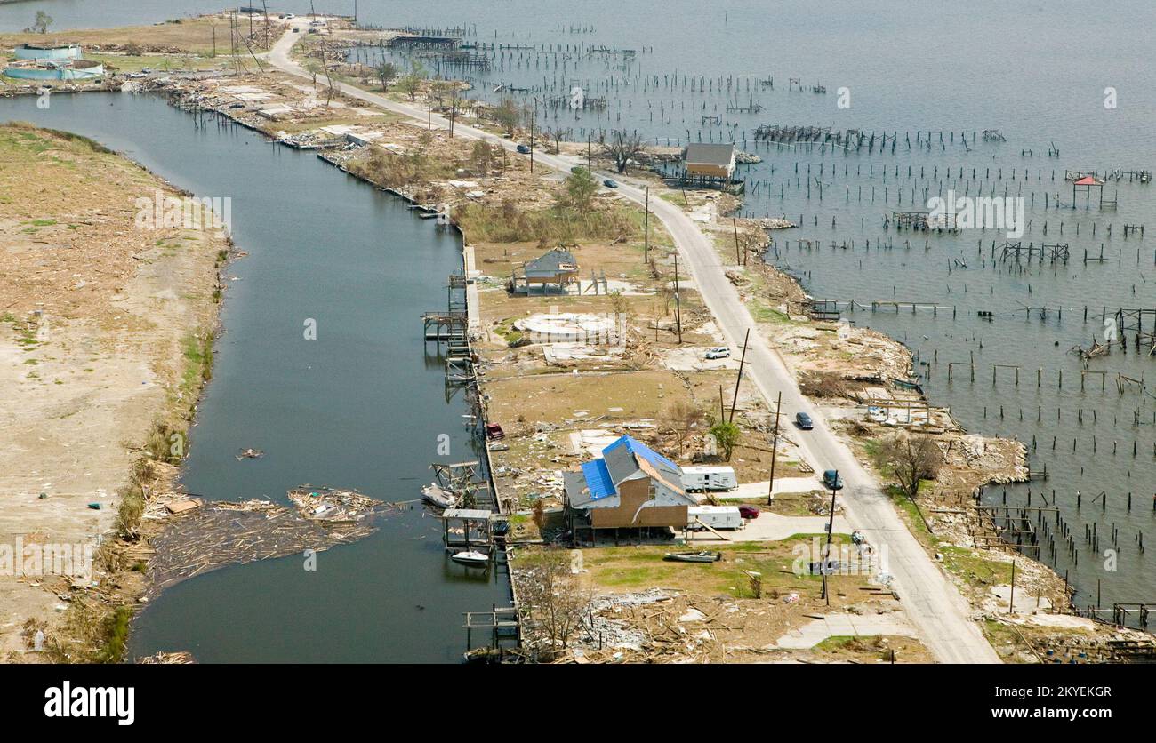 Hurricane Katrina, Christian Pass, MS., 9/19/2005 Aerial view of the