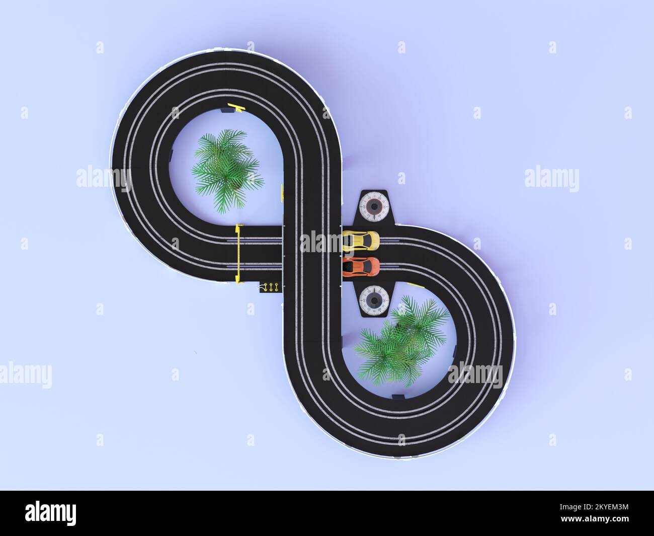 Racing track in shape of infinity symbol. Minimal concept of infinity