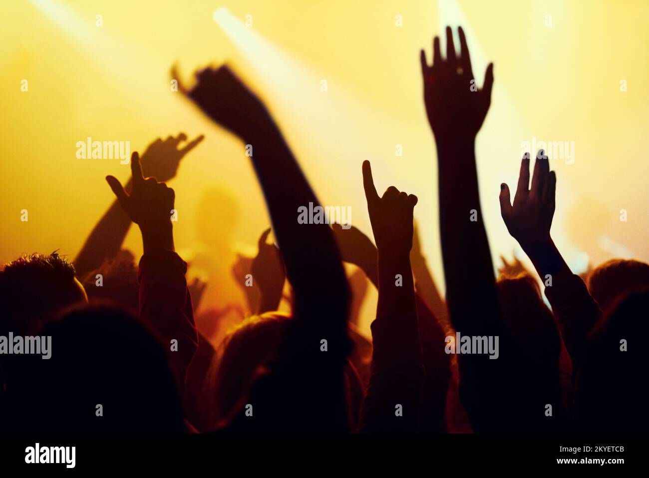 Put your hands in the air Stock Photo