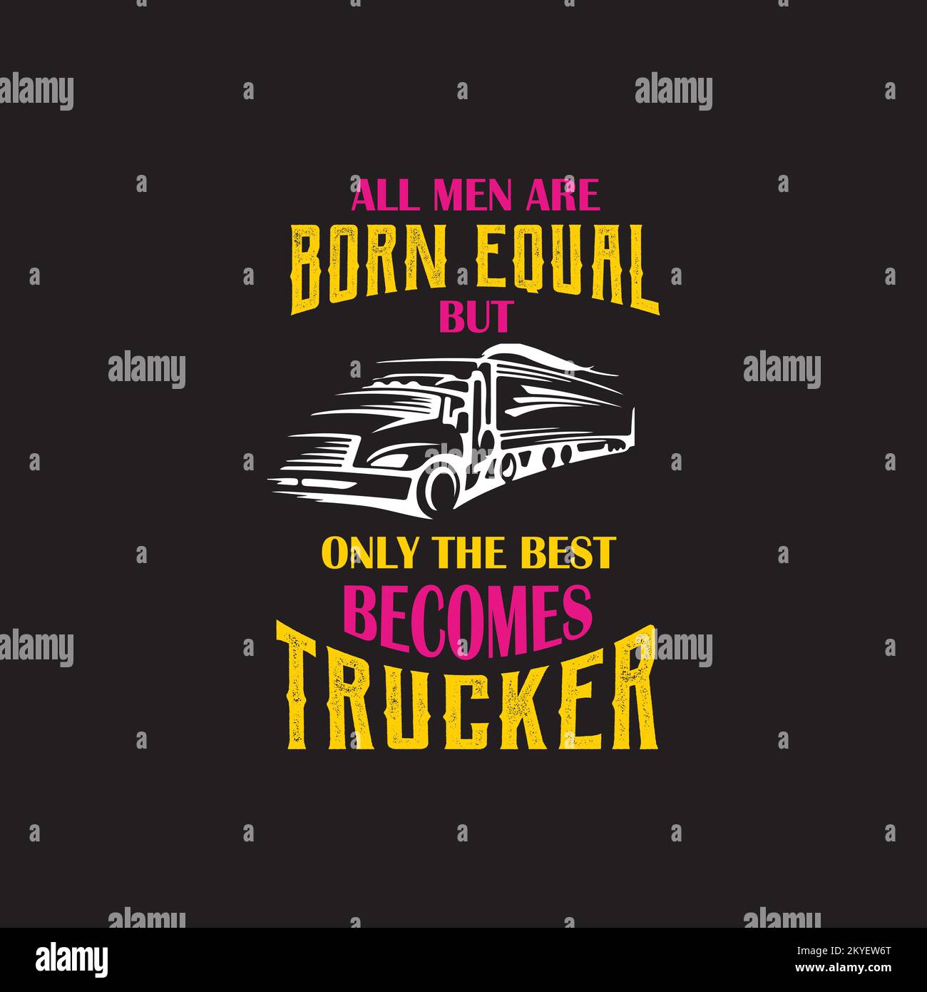 Trucker illustration design, t-shirt vector design Stock Vector